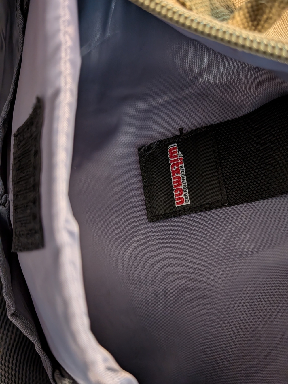 Canvas Travel Backpack in Khaki with Leather Accents - Picture 6 of 13